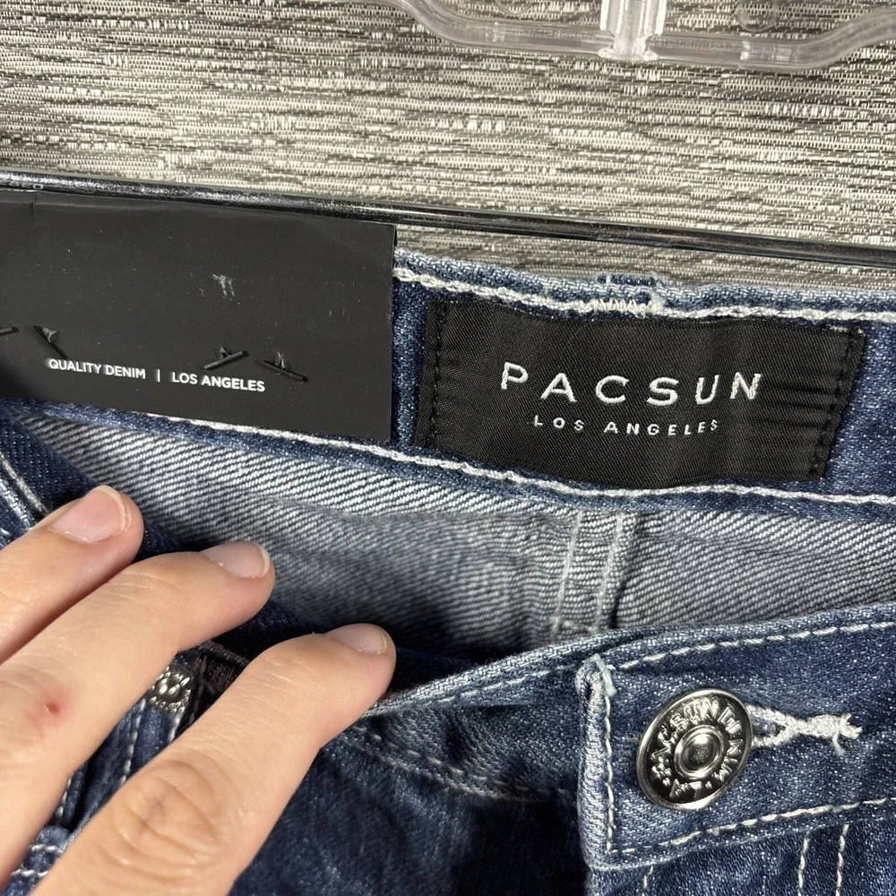Pacsun Men's Slim Tapered Dark Indigo‎ Blue Cotton Jeans Size 31 NEW